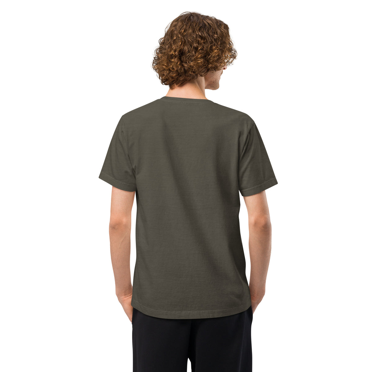KUADRO 'Sunday all week' oversized tee in military green — back view